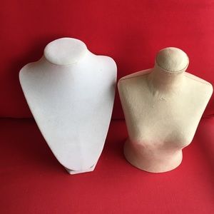 BUNDLE (2) JEWELRY STANDS CREAM AND WHITE